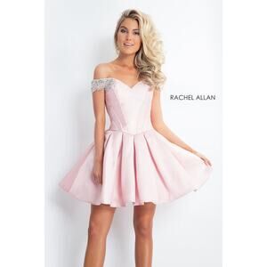 Rachel Allan Pink Off-Shoulder Dress